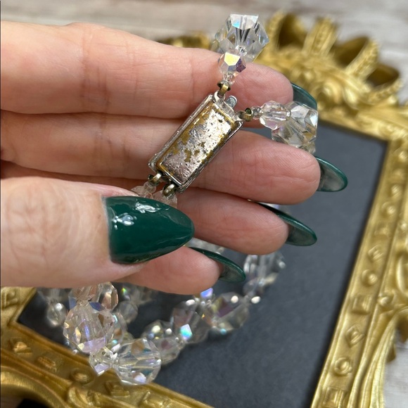 Vintage double-strand Aurora Borealis (AB) chunky crystal - Picture 7 of 8